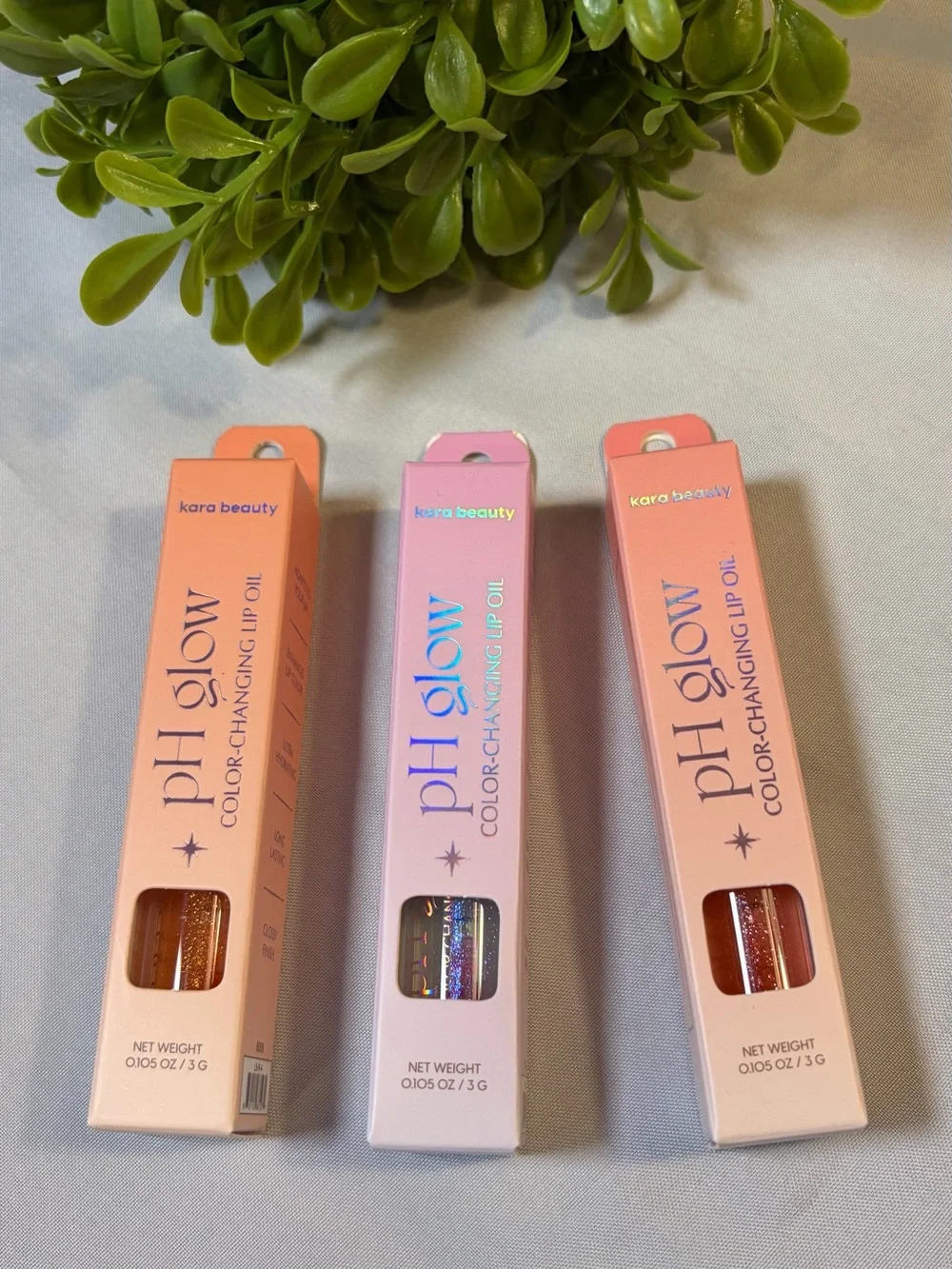Kara Beauty pH Glow Color-Changing Lip Oil 3 Boxes 3 Shades New in Box